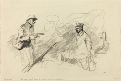 Poilu reconociendo a soldado alemán de Jean Louis Forain