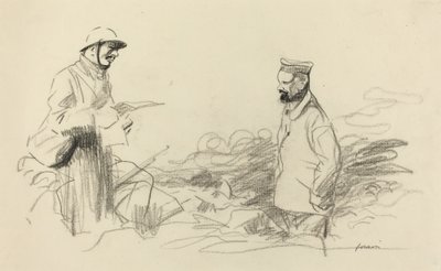 Poilu reconociendo al soldado alemán, probablemente 1918 de Jean Louis Forain