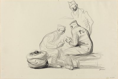Poilu y prisioneros alemanes, c. 1914-1919 de Jean Louis Forain