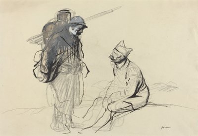 Poilu y Tommy Conversando de Jean Louis Forain