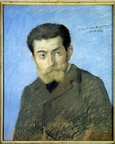 Retrato del escritor francés Charles Marie Georges Huysmans conocido como Joris Karl Huysmans (1848-1907). Pastel de Jean-Louis Forain (1852-1931) siglo XIX de Jean Louis Forain