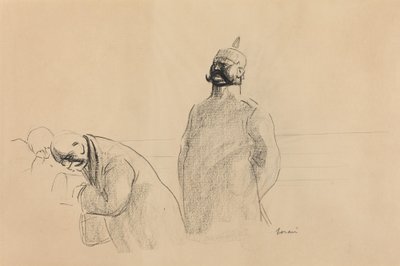 Soldado prusiano y civiles, c. 1919 de Jean Louis Forain