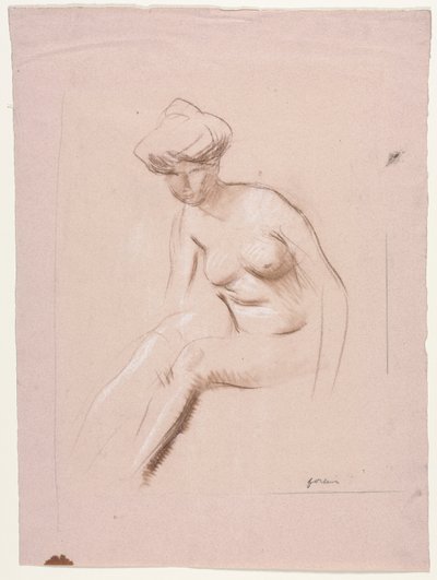 Desnudo sentado, cuarto trimestre de 1800 o primer tercio de 1900 de Jean Louis Forain