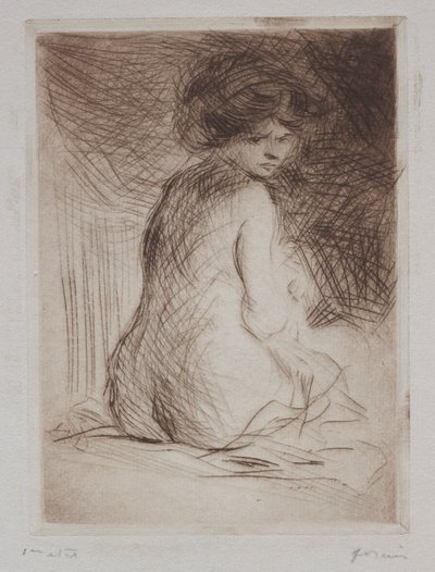 Mujer desnuda sentada de espaldas de Jean Louis Forain