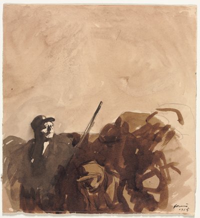 Soldado en una Trinchera (recto) de Jean Louis Forain