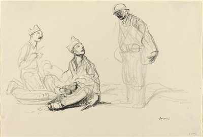 Soldados preparando una comida, c. 1914-1919 de Jean Louis Forain