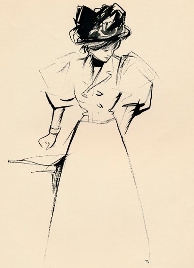 Estudio en Tinta India por Forain, c1898 de Jean Louis Forain