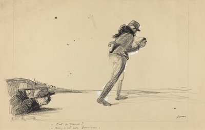 En el frente. - Es su teoría - No, es su breviario., c. 1914-1919 de Jean Louis Forain