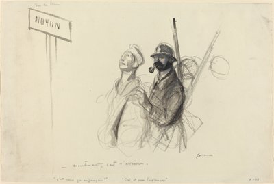 En el Rin. - ahora es la retaguardia, probablemente 1918 de Jean Louis Forain