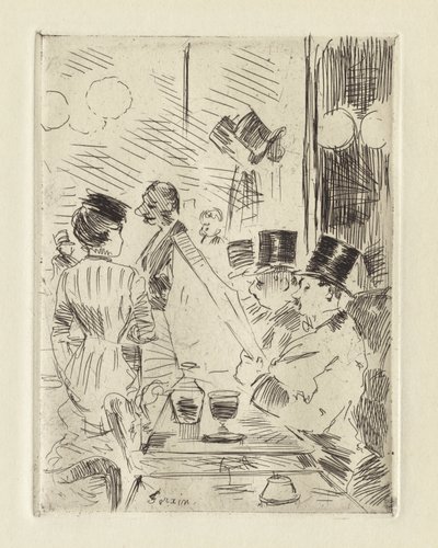El Café de la Nueva Atenas , c.1876 (aguafuerte) de Jean Louis Forain