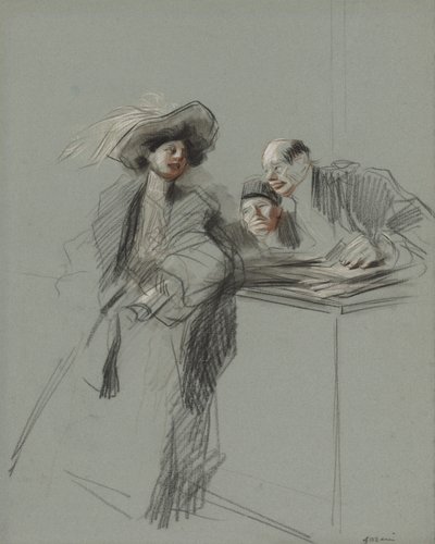 El Cliente, cuarto trimestre 1800s o primer tercio 1900s de Jean Louis Forain