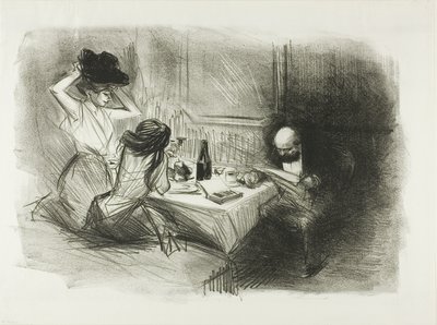 El comedor privado, quinta placa de Jean Louis Forain