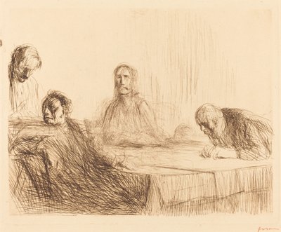 La Cena en Emaús (segunda placa) de Jean Louis Forain
