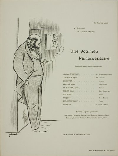 Programa teatral de Une Journee Parlementaire de Jean Louis Forain
