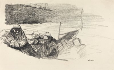 Dos soldados en una trinchera de Jean Louis Forain