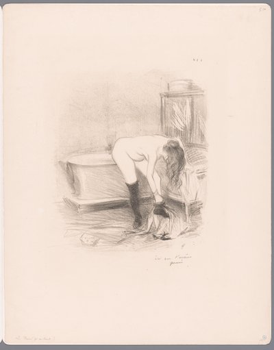 La mujer se desnuda en el baño
El baño de Jean Louis Forain