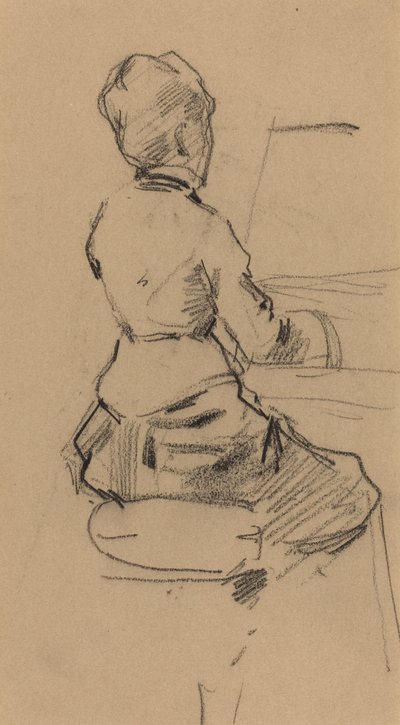 Joven Mujer Sentada al Piano [verso] de Jean Louis Forain