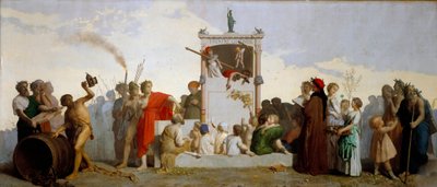 Dante Alighieri, Diógenes el Cínico, Sócrates y Homero entre la audiencia de Jean Louis Hamon