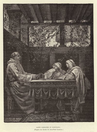Santa Radegunda y el poeta Venencio Fortunato, siglo VI de Jean Louis Hamon