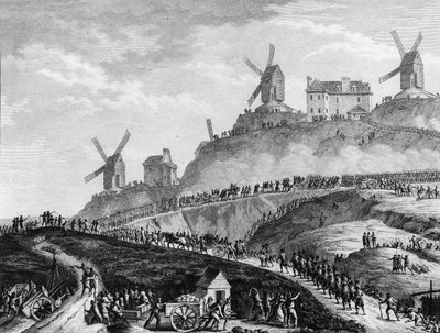 Revolución Francesa: Cañones de París llevados a Montmartre el 15 de julio de Jean Louis II (after) Prieur