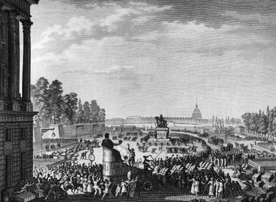 Revolución francesa: Primera celebración de la libertad con motivo de los suizos de Chateauvieux el 15 de abril de Jean Louis II (after) Prieur