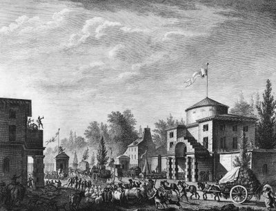 Revolución Francesa: Entrada libre de la barrera de París el 1 de mayo de Jean Louis II (after) Prieur