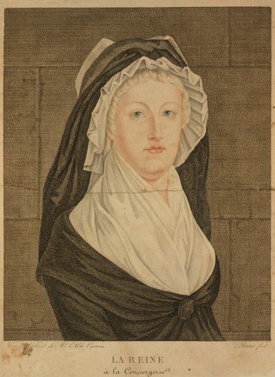 María Antonieta en la Conciergerie como Prisionera, 1793 de Jean Louis Prieur