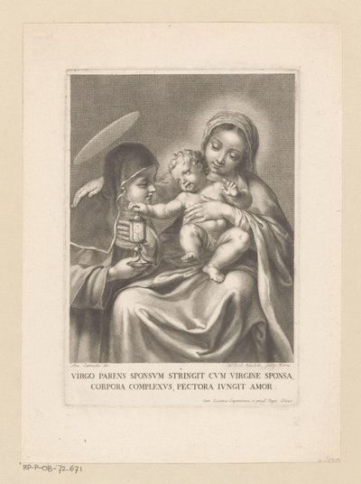 María con niño y santa con relicario de Jean Louis Roullet
