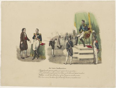 Audiencias de Guillermo I y Carlos X, 1827 las dos audiencias (título sobre el objeto) de Jean Louis Van Hemelryck (attributed to)