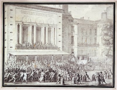 El pueblo cerrando las puertas de la Ópera: 12 de julio de Jean Louis the Younger Prieur