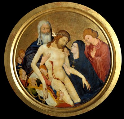 Piedad de Nuestro Señor, llamada "la gran Pietà redonda" Pintura atribuida a Jean Malouel (circa 1370-1415) 1400 Dim. 0,64m. de Jean Malouel or Maelwael