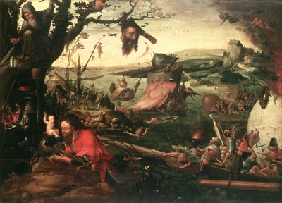 Paisaje con la Parábola de San Cristóbal, principios del siglo XVI de Jean Mandyn