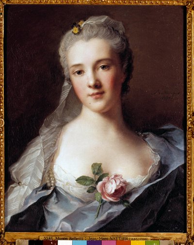 Retrato de Manon Balletti (1740-1776), esposa del arquitecto Jean François Blondel (1705-1774). Pintura de Jean Marc (Jean-Marc) Nattier (1685-1766) de Jean Marc Nattier