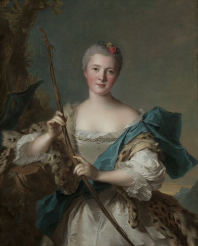 Retrato de una mujer como Diana, 1752 de Jean Marc Nattier