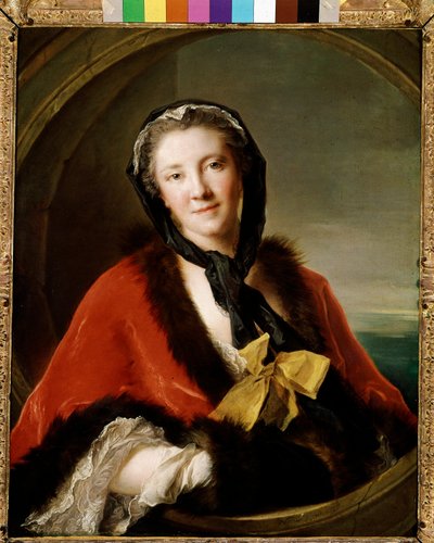 Retrato de la Condesa Ticino, esposa del embajador de Suecia en París de Jean Marc Nattier
