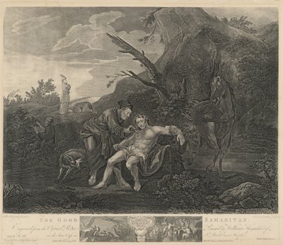 El buen samaritano de Jean Marie Delatre and Simon Francois Ravenet I after William Hogarth
