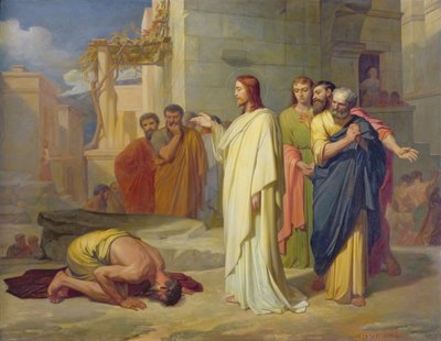 Jesús sanando al leproso, 1864 de Jean Marie Melchior Doze