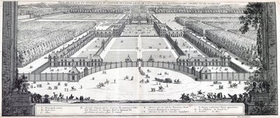 Perspectiva general del castillo de Richelieu, el patio de armas, los parterres, los jardines, etc. de Jean Marot