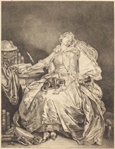La filosofía dormida de Jean Michel Moreau after Jean Baptiste Greuze