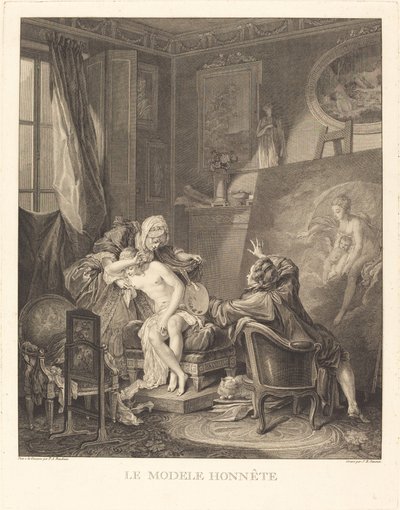 El modelo honesto de Jean Michel Moreau and Jean Baptiste Blaise Simonet after Pierre Antoine Baudouin