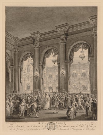 El baile de máscaras dado en el Hôtel de Ville, el 23 de enero de 1782 de Jean Michel the Younger Moreau