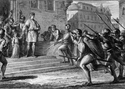 Revuelta popular en Ruan, Normandía, 943: Luis IV de Ultramar (d