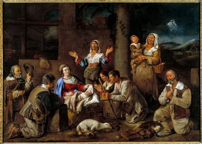 La Adoración de los pastores. Pintura de Jean Michelin (1623-1695) 1659 de Jean Michelin