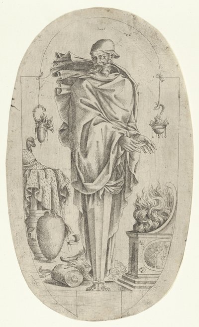 Término en forma de un anciano calentando sus manos, 1535-55 de Jean Mignon