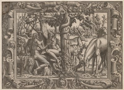 La tentación de Eva, c. 1545-1547 de Jean Mignon