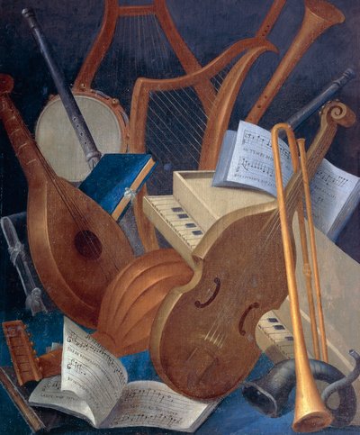 Instrumentos musicales (detalle) de Jean Monier or Mosnier