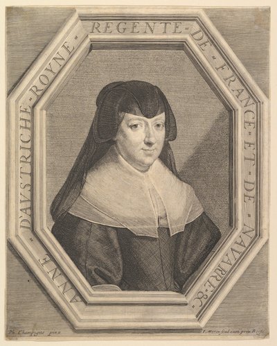 Ana de Austria, reina de Francia, en traje de luto de Jean Morin