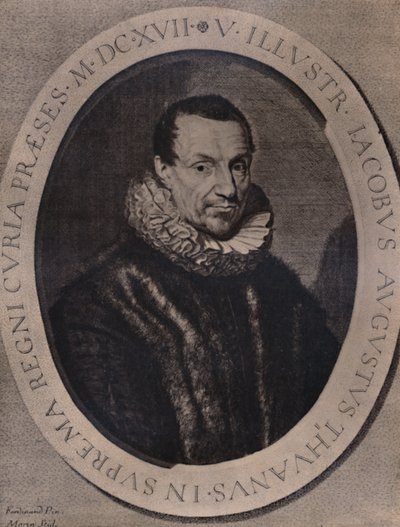 Jacques Auguste de Thou, historiador y coleccionista de libros francés, siglo XVII 1894 de Jean Morin