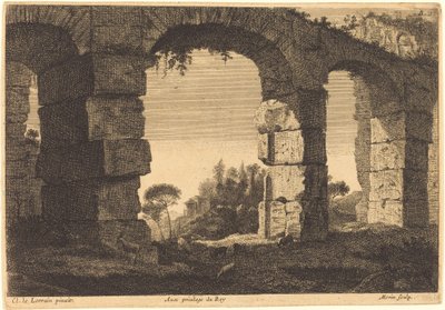 Ruinas de un acueducto de Jean Morin after Claude Lorrain