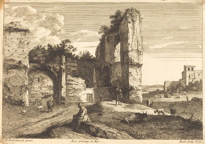Anciana sentada de Jean Morin after Cornelis van Poelenburch